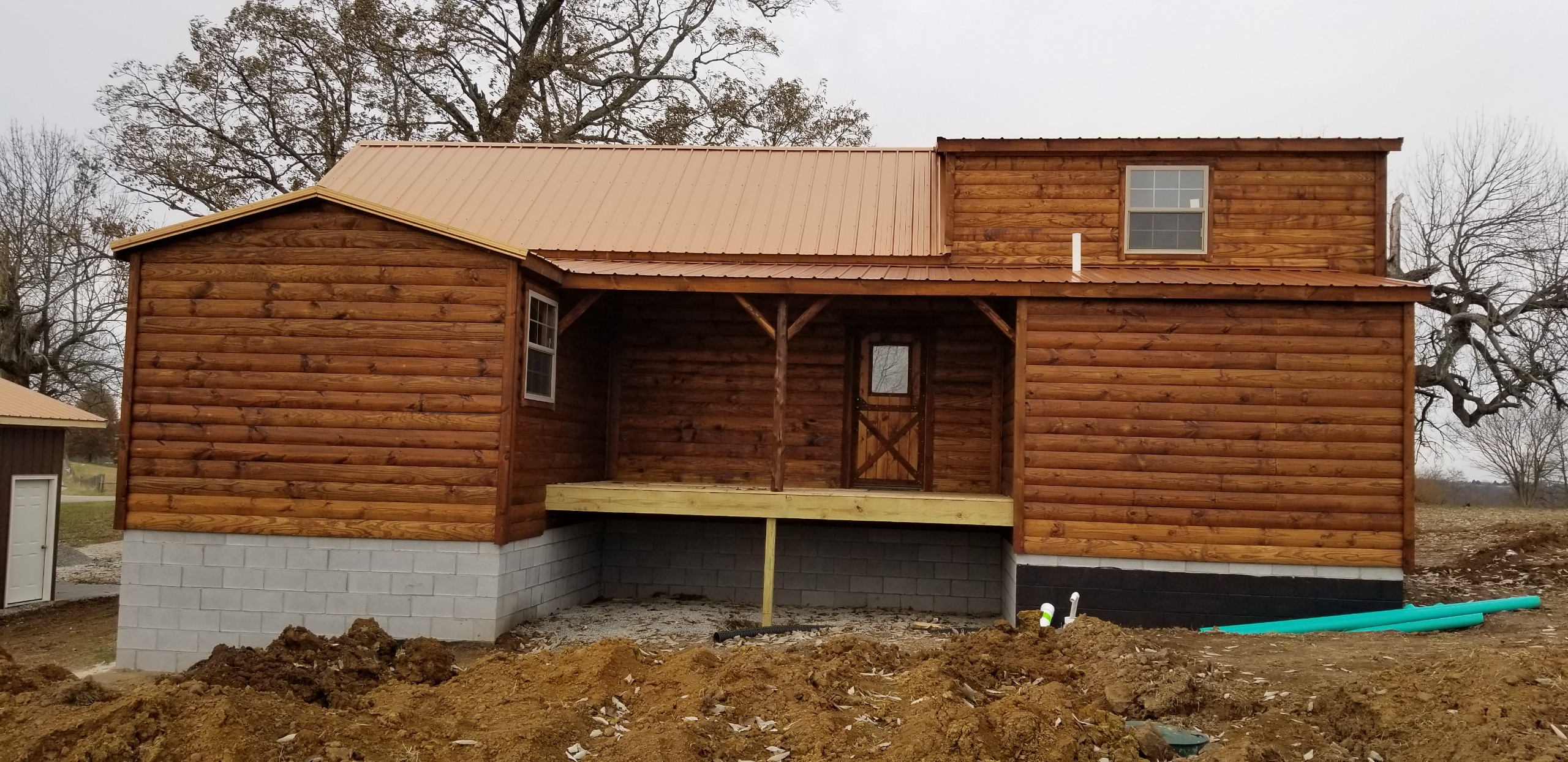2 Story Frontier Cabin - Back view 