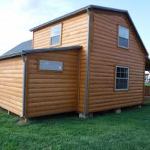 rustic cabin rear view
