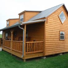 Rustic cabin side view
