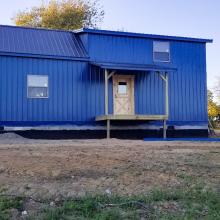 Full View of the Back of the Blue House