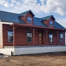Front of new 2 story cabin