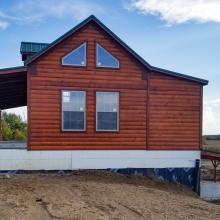 Side view of 2 story cabin